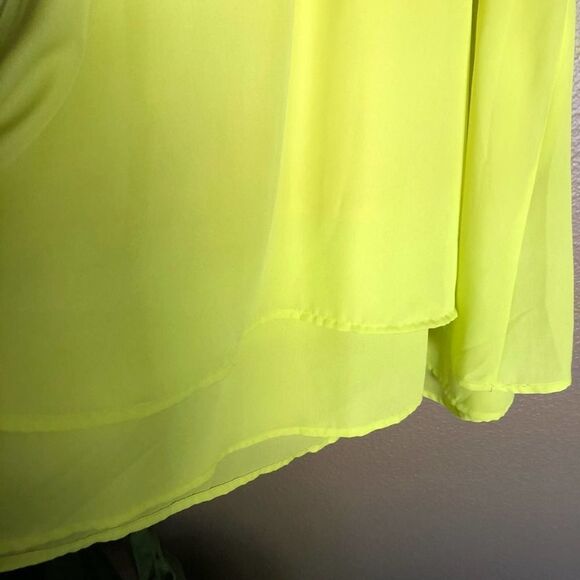 A. Peach Strappy Neon Yellow Dress MEDIUM - Picture 4 of 5